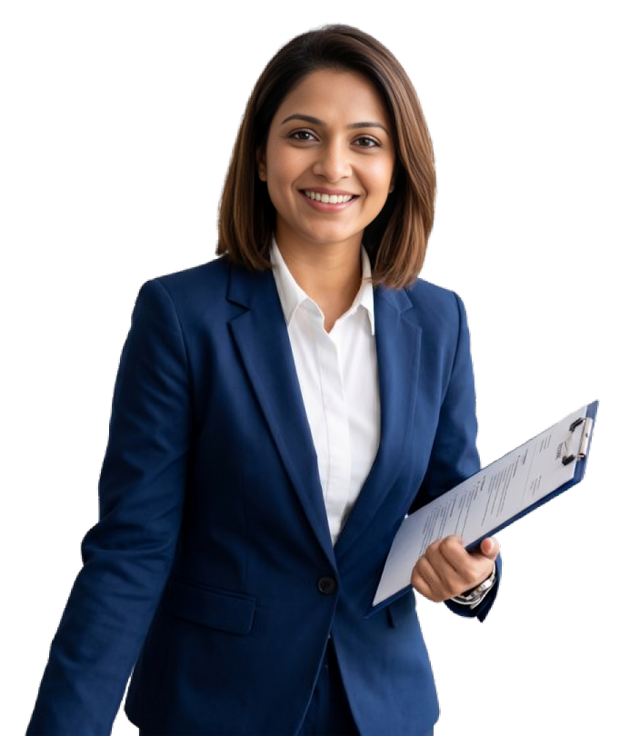 professional recruiter reviewing CV office